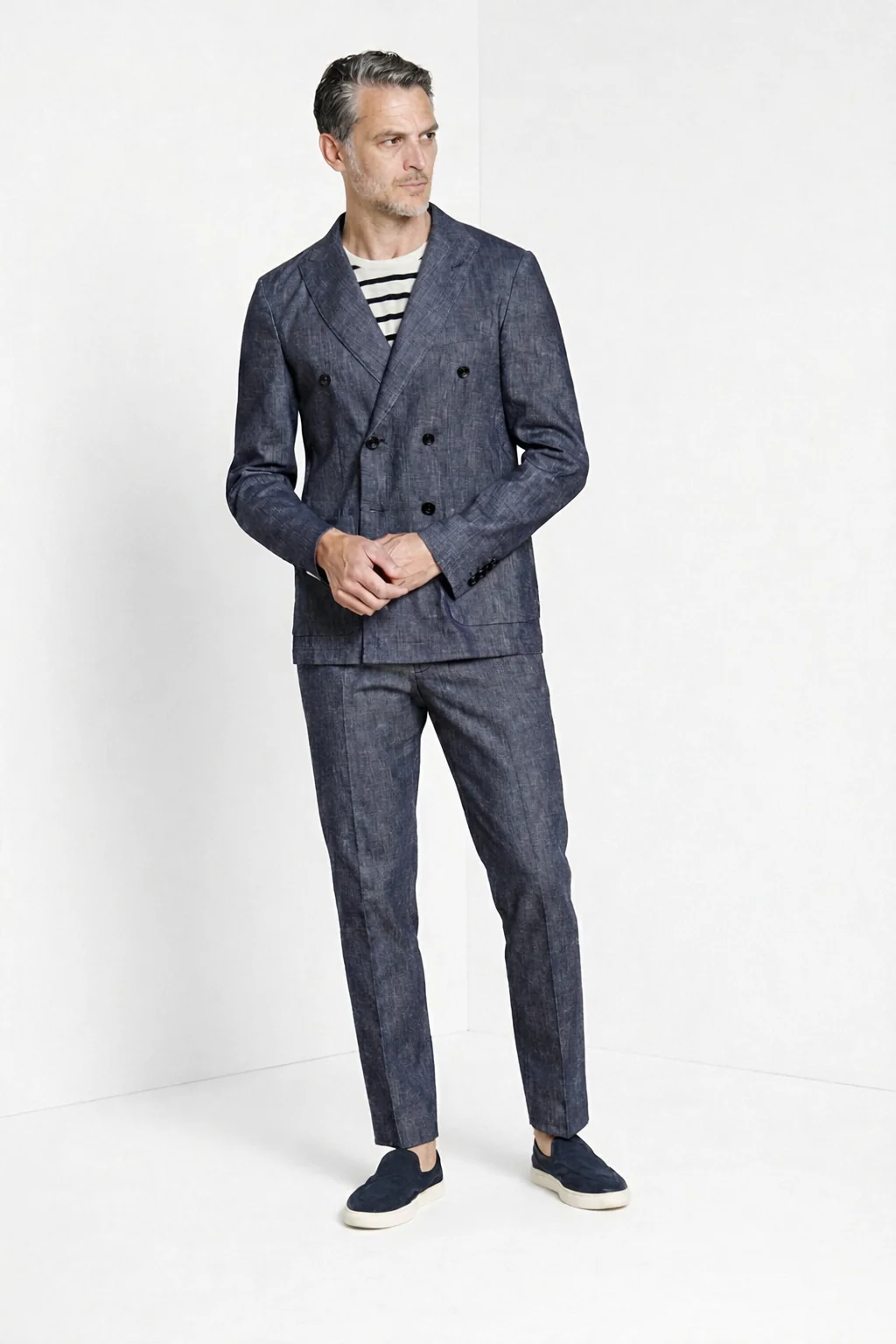 Summer Jacket blazer uomo doppiopetto in denim - Image 5