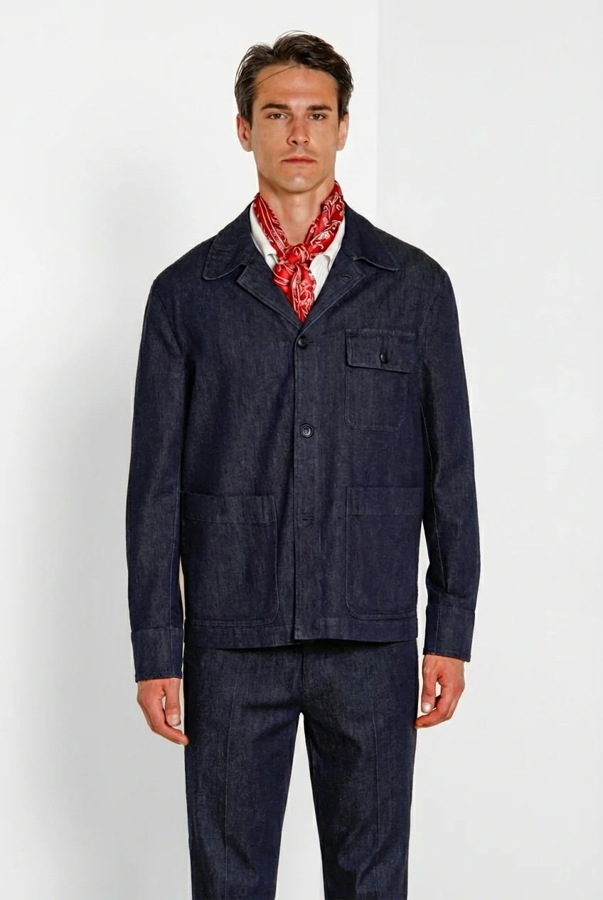 Work Jacket overshirt uomo in denim - Image 2