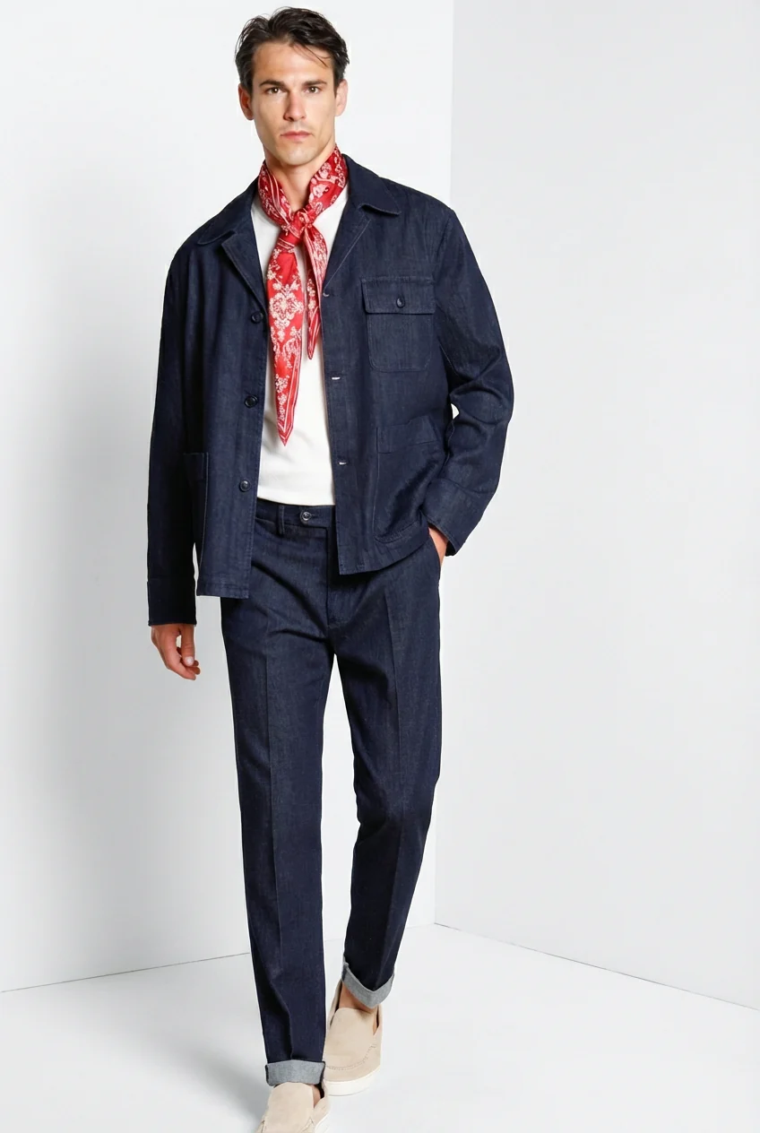 Boston pantalone chino uomo in denim relaxed fit - Image 3