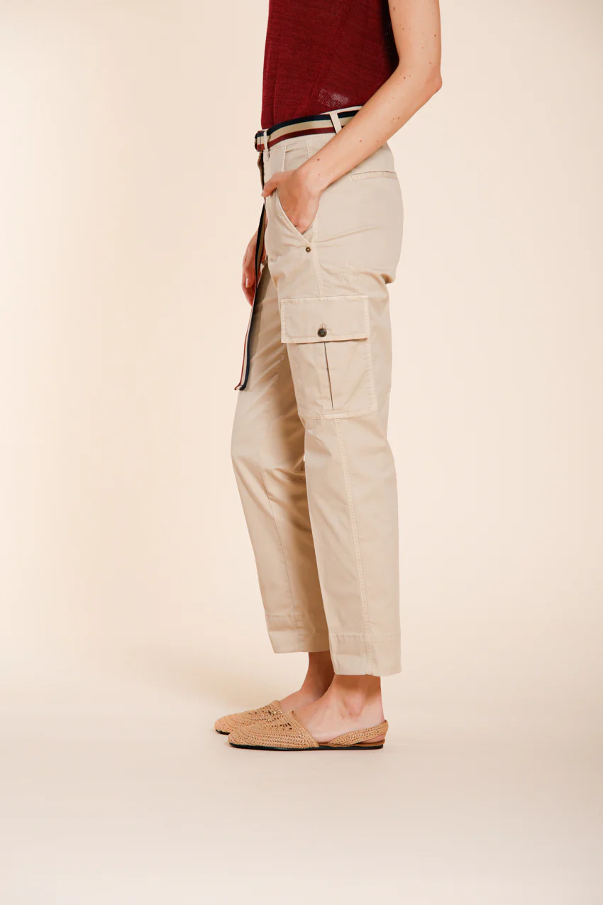 Marlene Cargo pantalone donna in twill leggero stretch carrot fit - Image 5