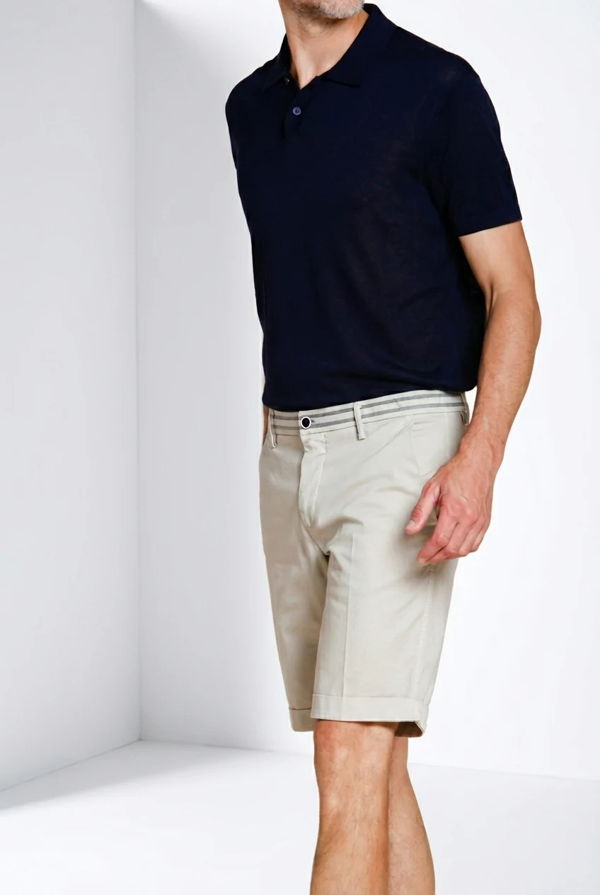 Torino Summer bermuda chino uomo in raso stretch slim fit - Image 3