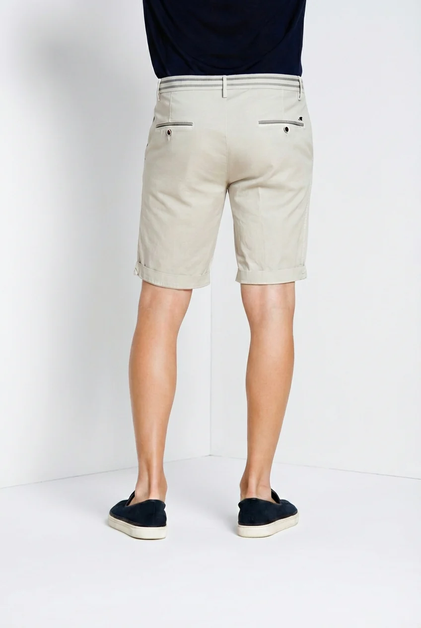 Torino Summer bermuda chino uomo in raso stretch slim fit - Image 5