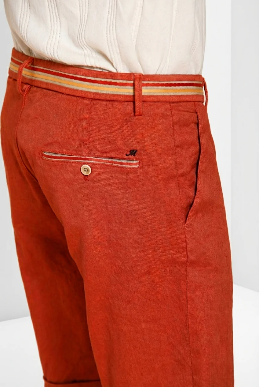 Torino Oxford bermuda chino uomo in twill di lino e cotone slim fit - Image 2