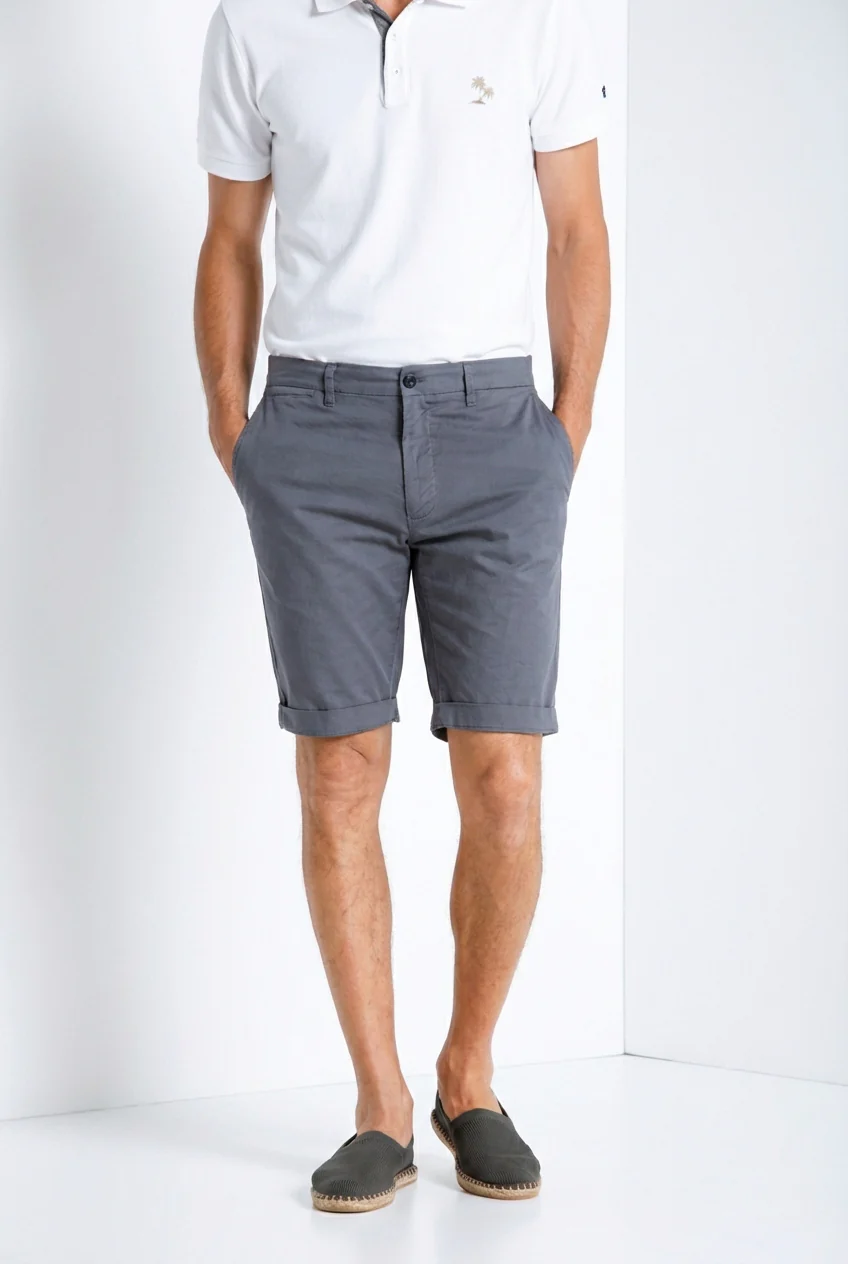 London bermuda chino uomo in gabardina stretch regular fit ①