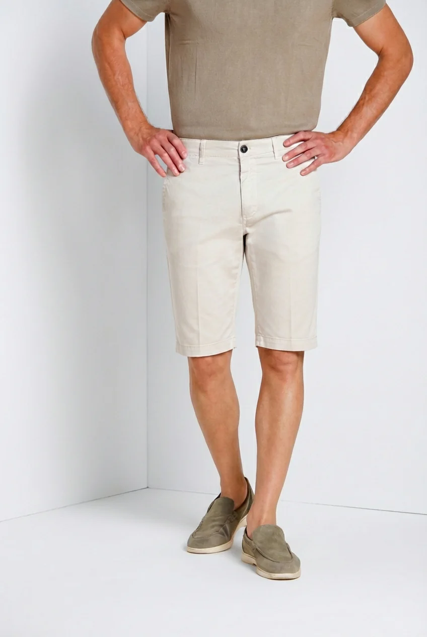 London bermuda chino uomo in gabardina stretch regular fit ①