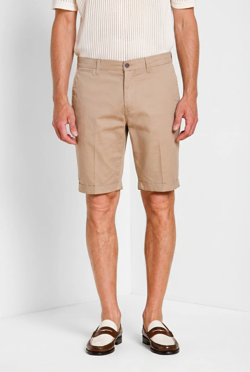 London bermuda chino uomo in gabardina stretch regular fit â‘