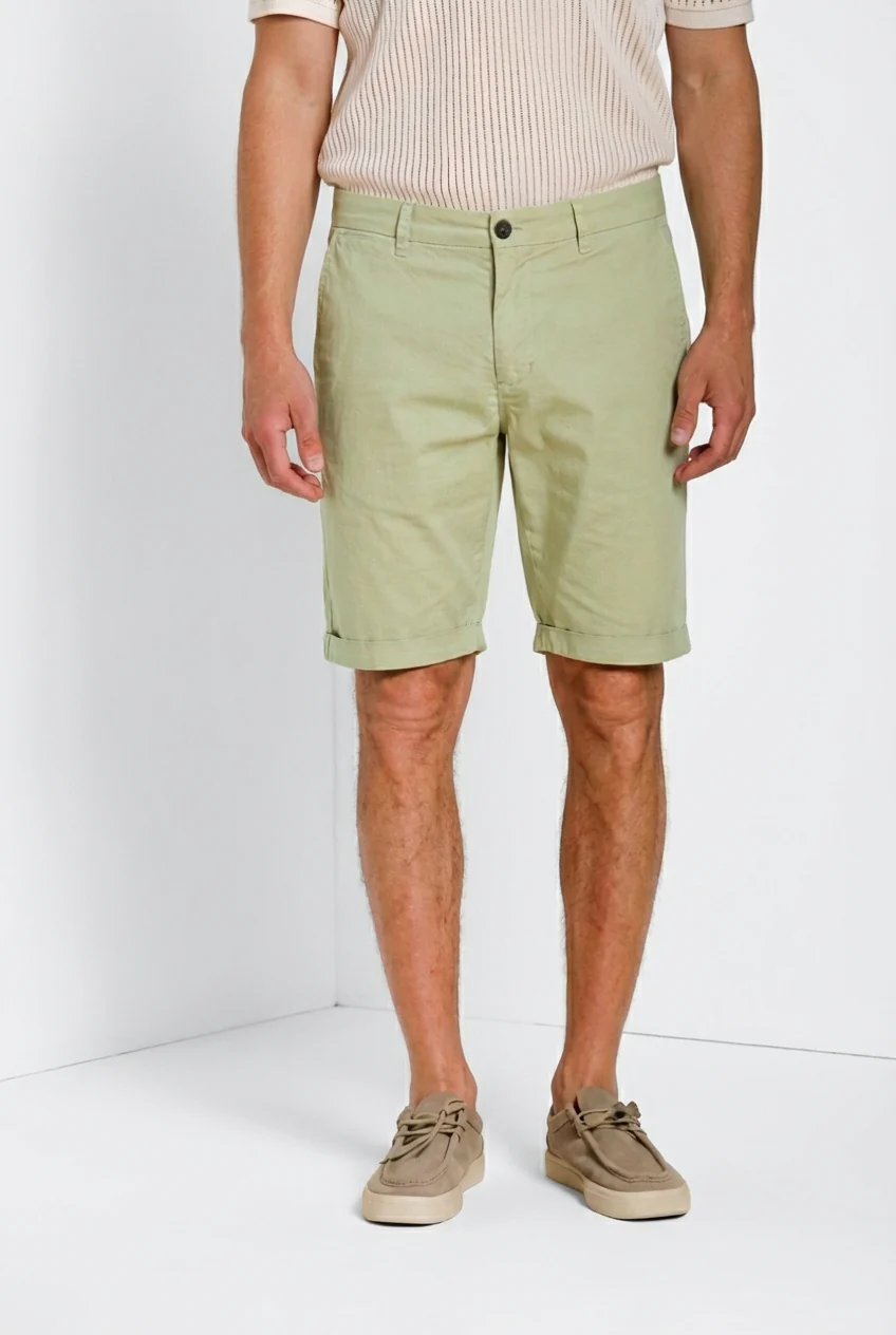 London bermuda chino uomo in gabardina stretch regular fit ①