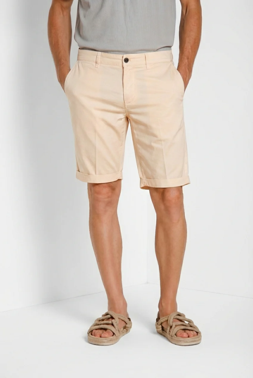 London bermuda chino uomo in gabardina stretch regular fit ①