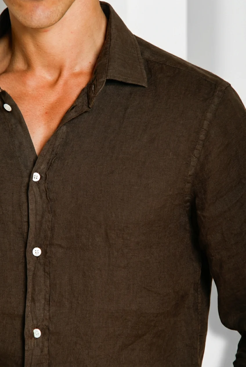 Torino camicia uomo in tela lino ① - Image 2