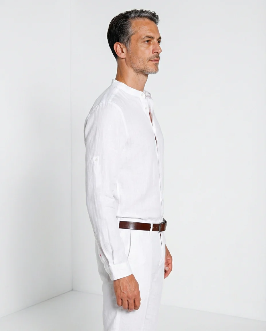 Porto camicia uomo in tela lino ① - Image 3