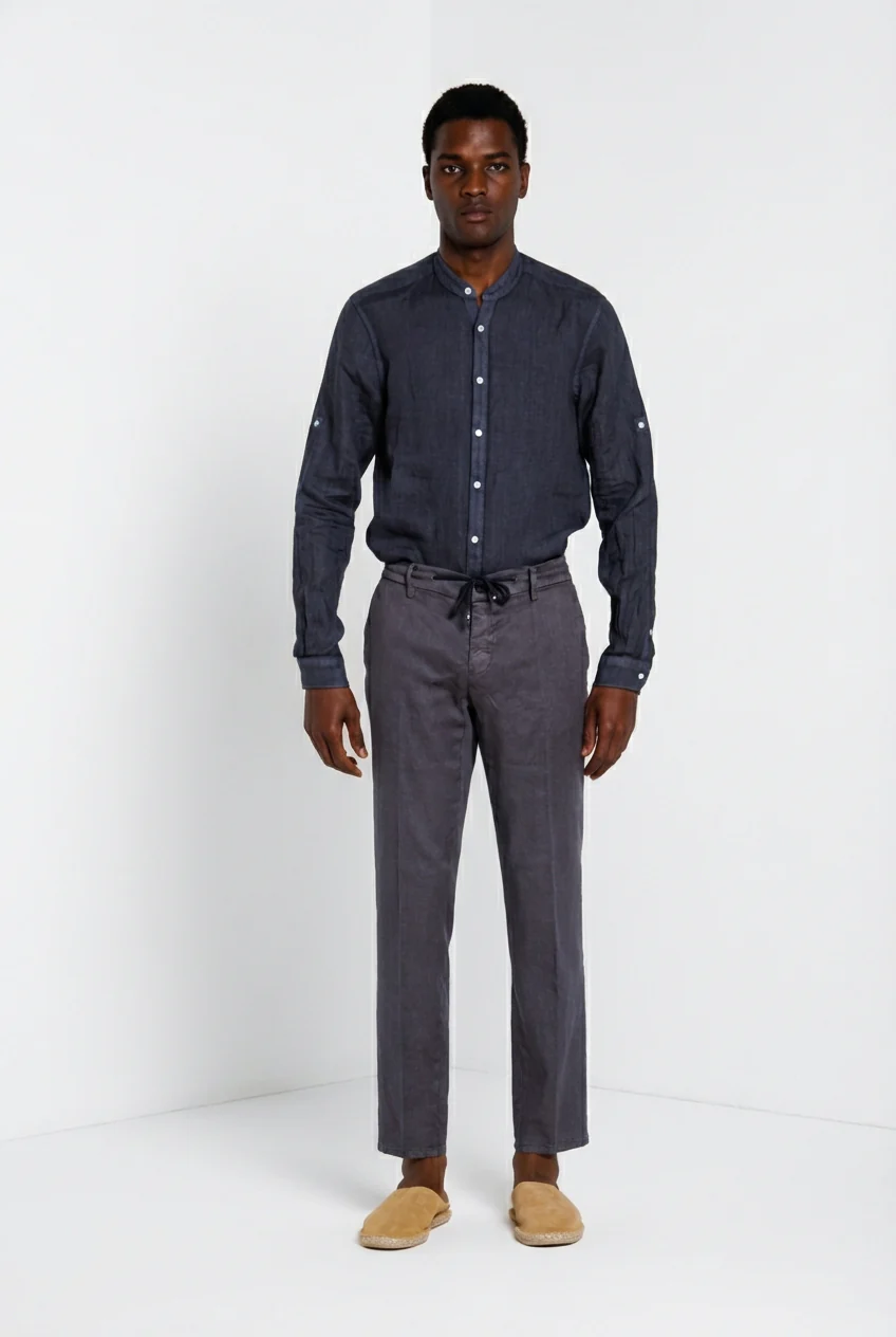 Porto camicia uomo in tela lino ① - Image 3