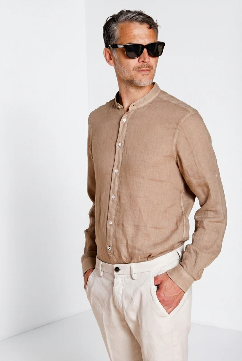 Porto camicia uomo in tela lino ① - Image 5