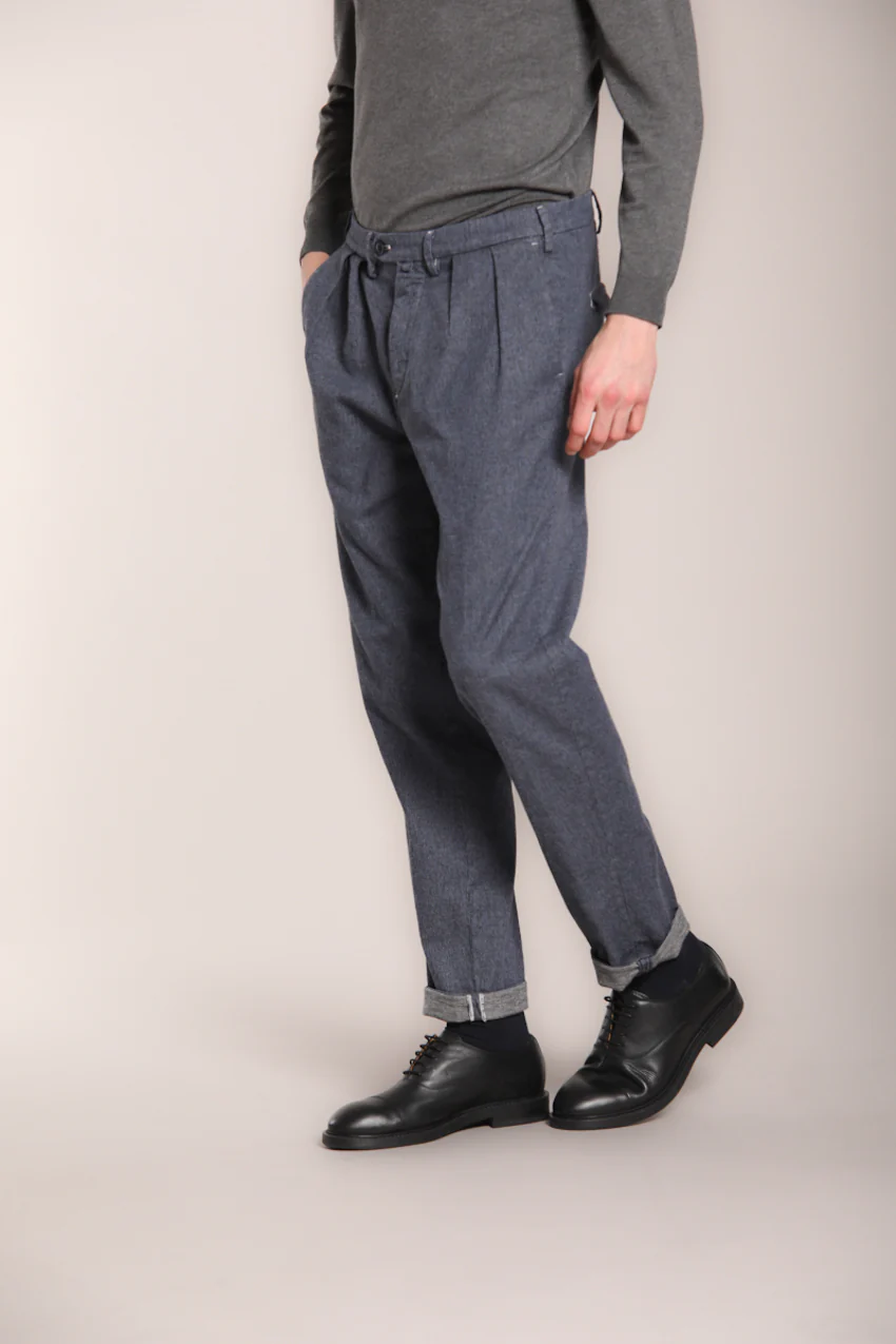 Boston 2 Pinces pantalone chino uomo in cotone oxford relaxed fit - Image 4