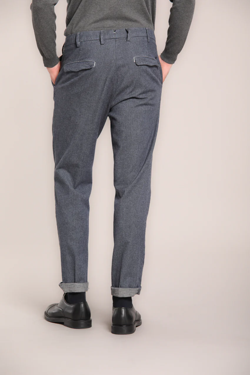 Boston 2 Pinces pantalone chino uomo in cotone oxford relaxed fit - Image 5