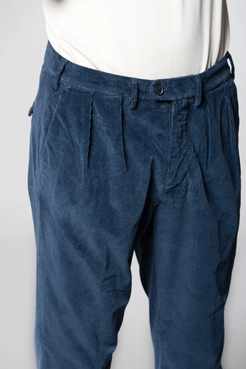 Boston 2 Pinces pantalone chino uomo in velluto 500 righe relaxed fit - Image 2