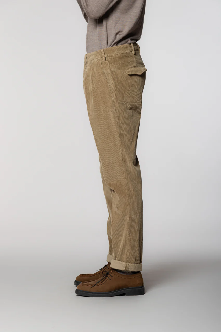 Boston 2 Pinces pantalone chino uomo in velluto 500 righe relaxed fit - Image 5