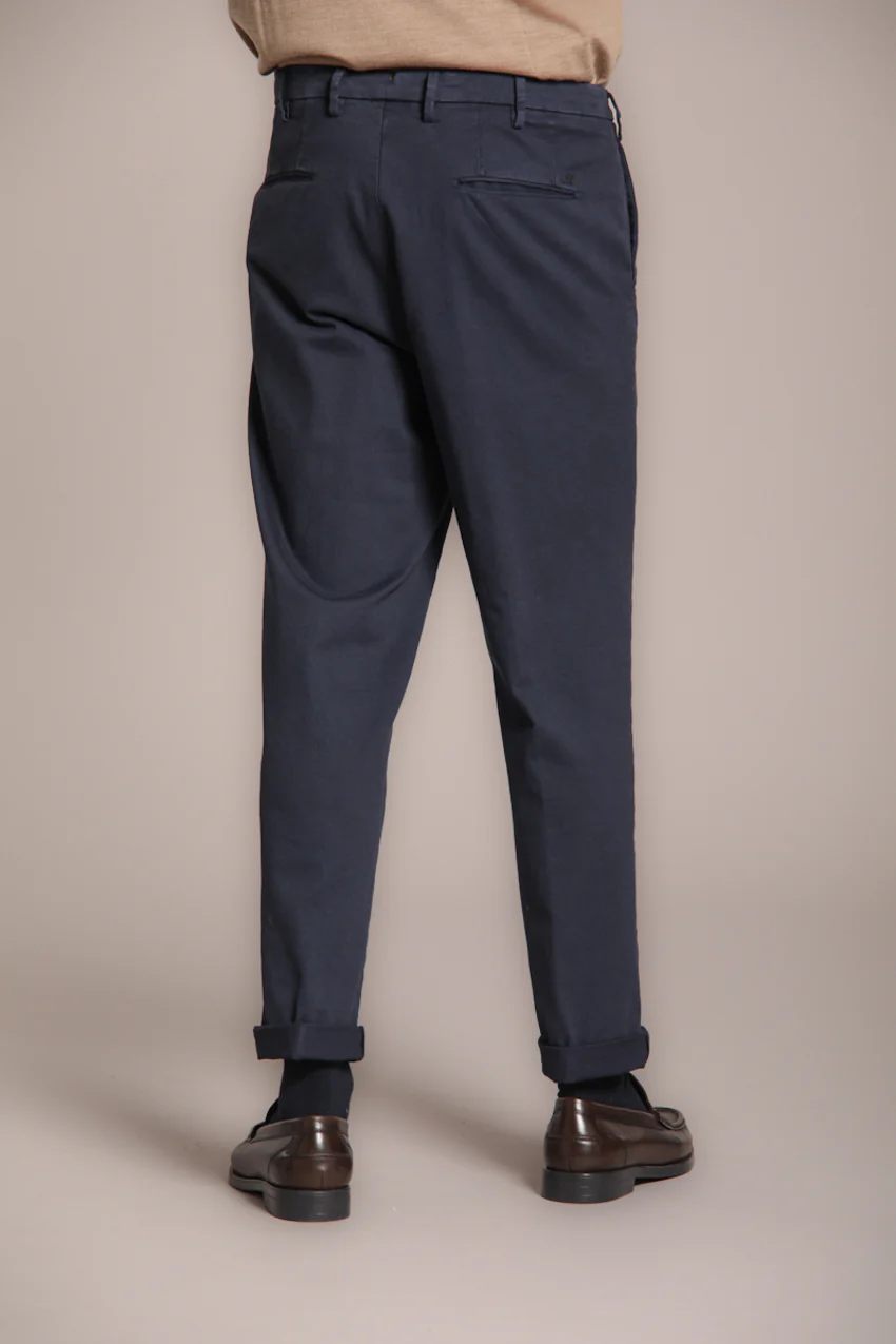 Boston pantalone chino uomo in cotone trama diagonale relaxed fit - Image 4