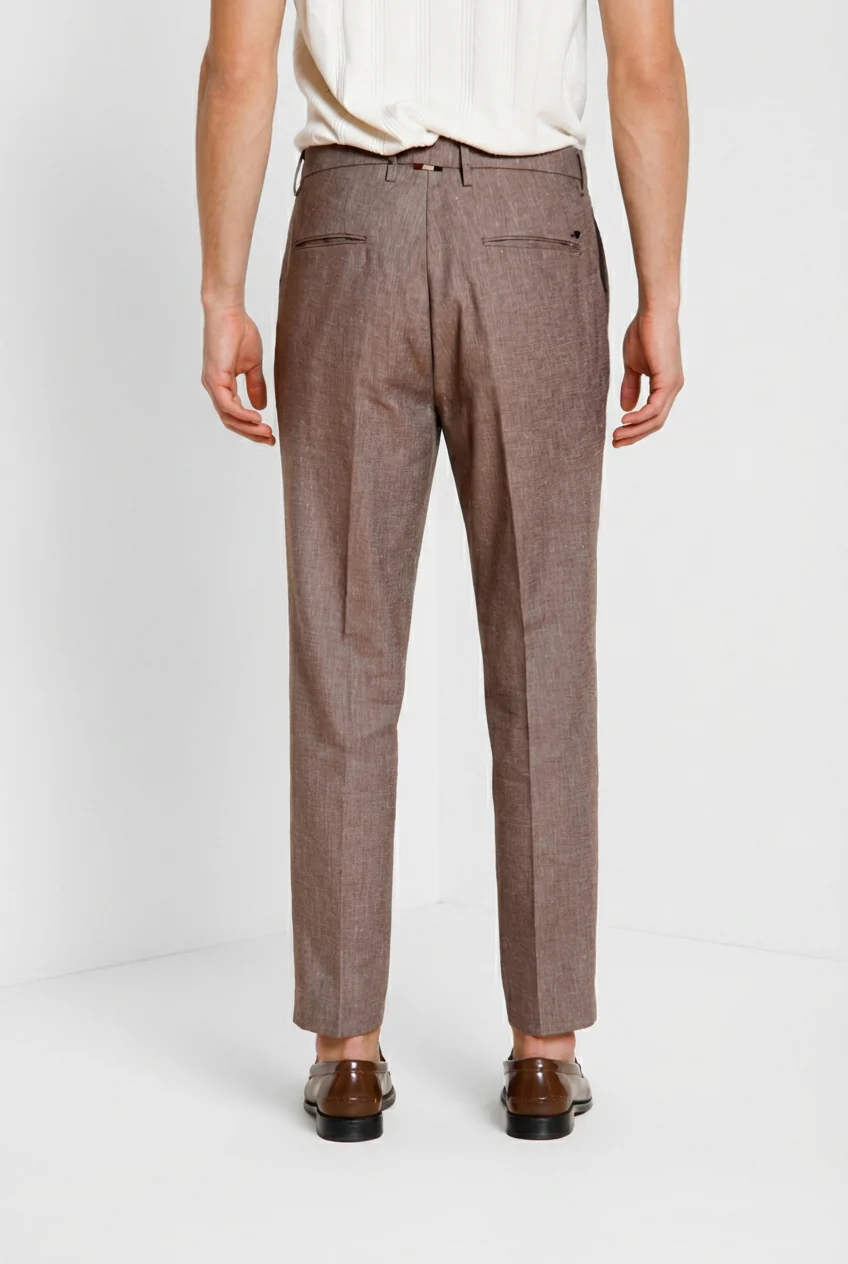 Boston pantalone chino uomo in denim trama diagonale relaxed fit - Image 5