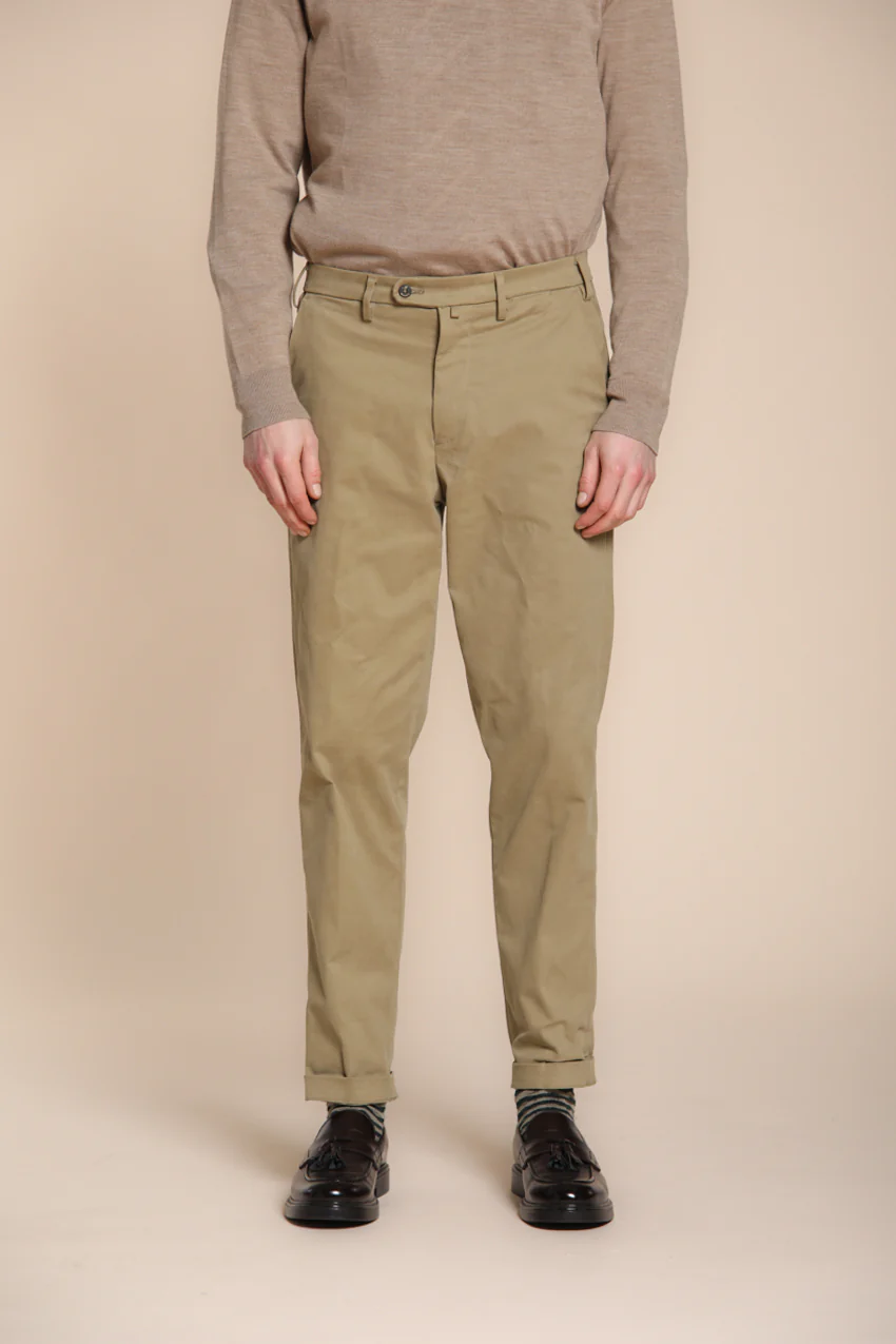 Boston pantalone chino uomo in gabardina tinto pezza relaxed fit - Image 2