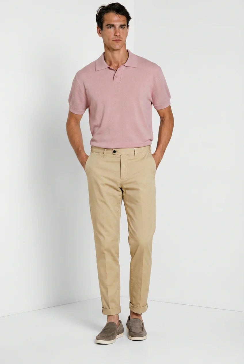 Boston pantalone chino uomo in twill leggero stretch relaxed fit - Image 4