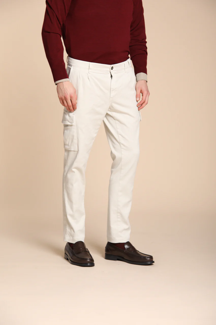 Chile 2 Pinces pantalone cargo uomo in bull regular fit