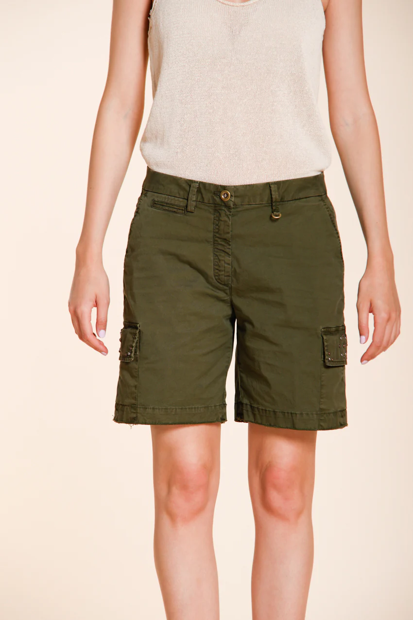 Chile bermuda cargo donna in twill leggero stretch slim fit - Image 3