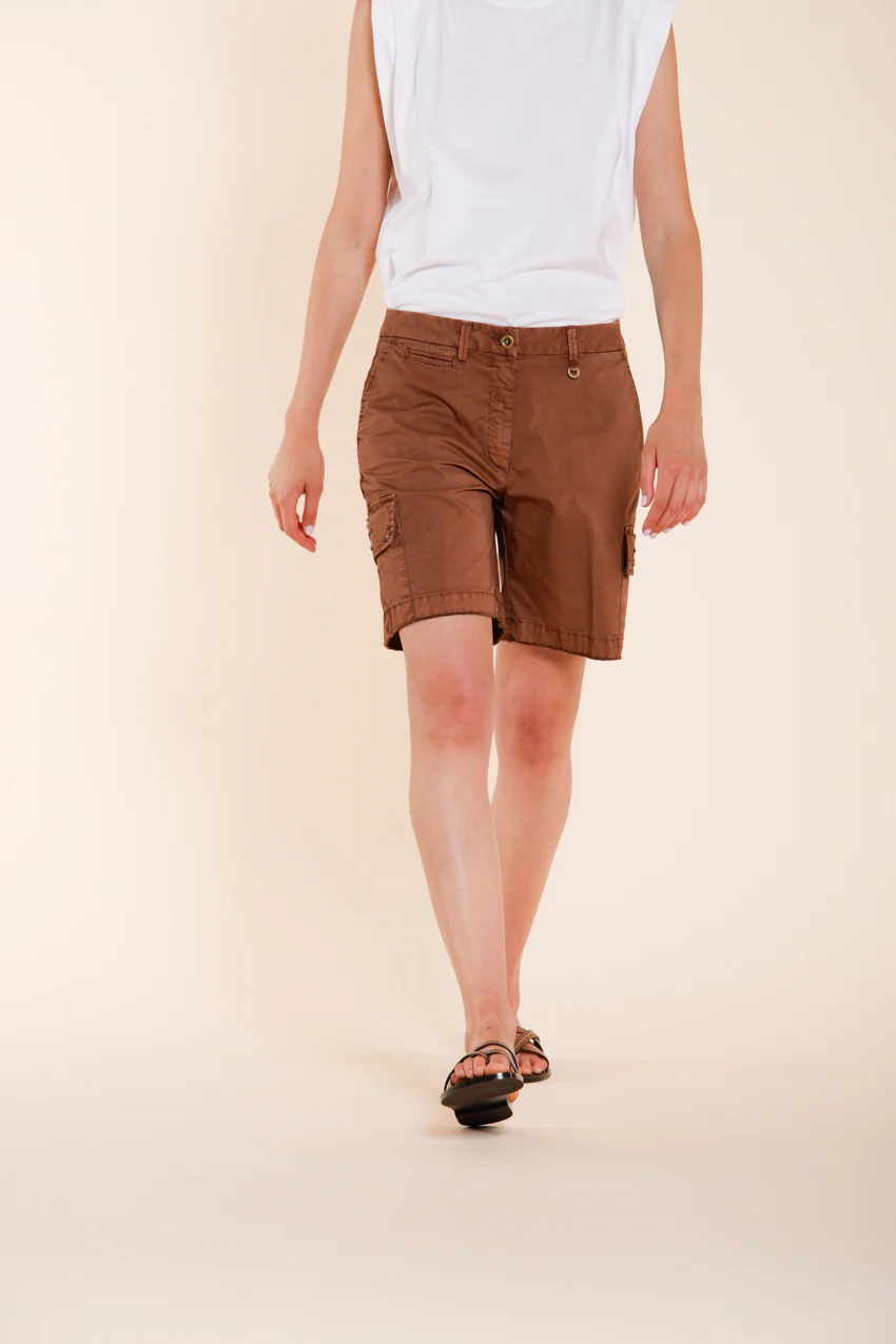 Chile bermuda cargo donna in twill leggero stretch slim fit - Image 5