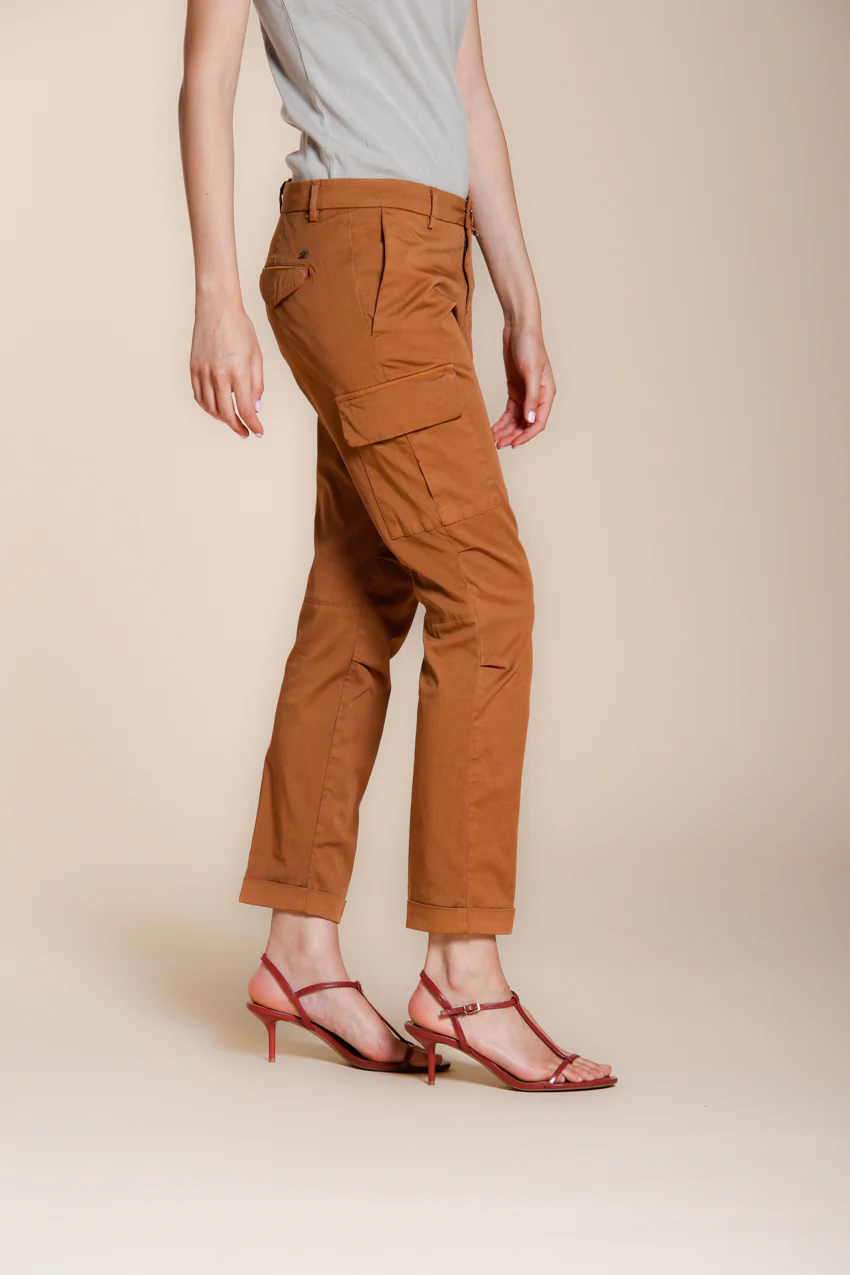 Chile City pantalone cargo donna in gabardina stretch slim fit - Image 5
