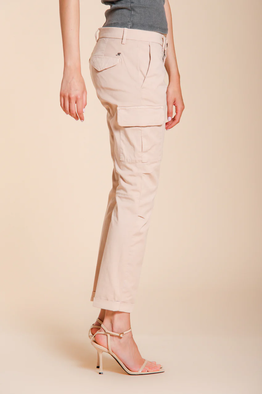 Chile City pantalone cargo donna in gabardina stretch slim fit - Image 4