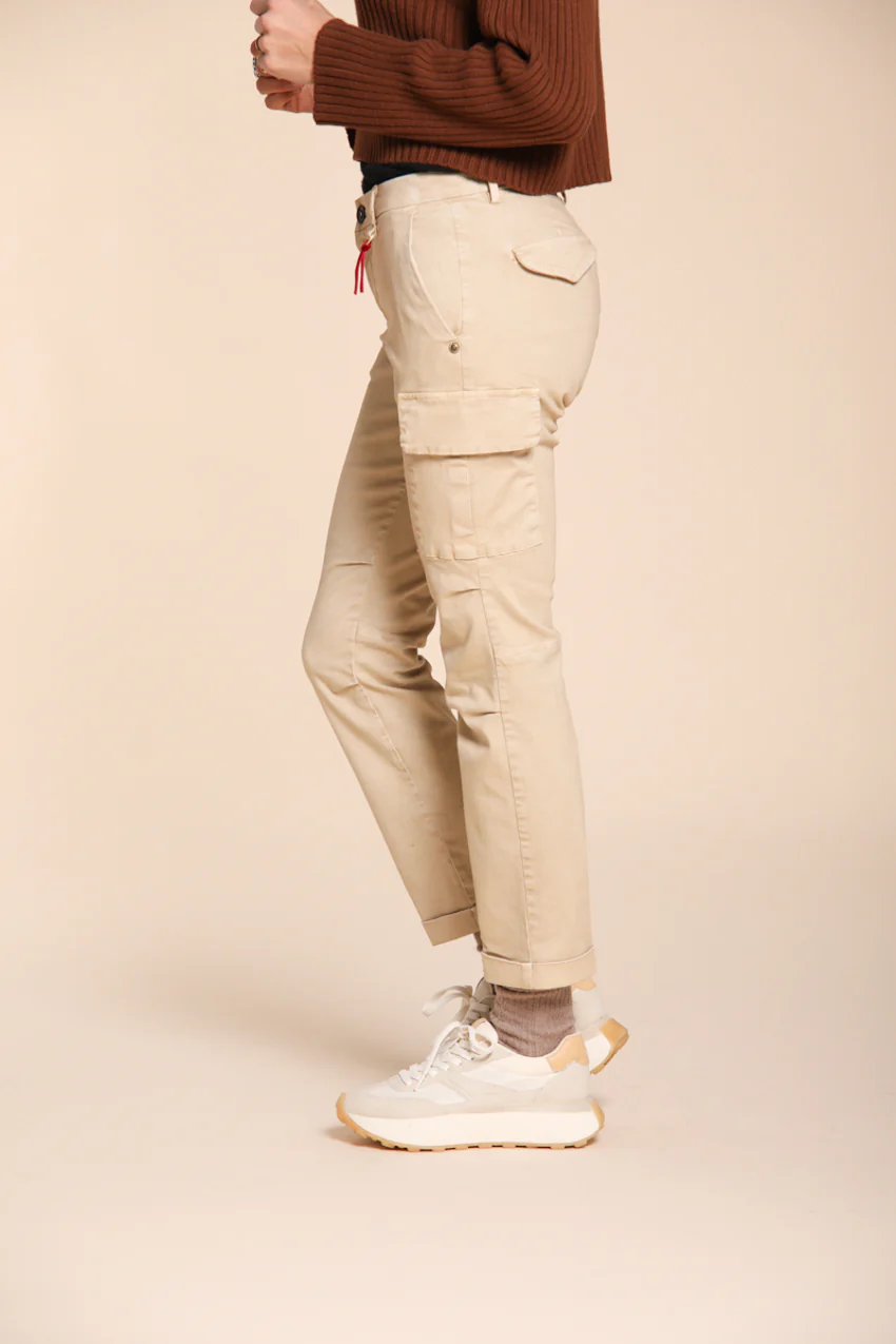 Chile City pantalone cargo donna in raso slim fit - Image 3