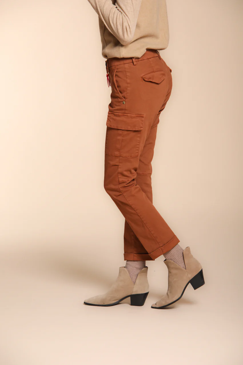 Chile City pantalone cargo donna in raso slim fit - Image 4