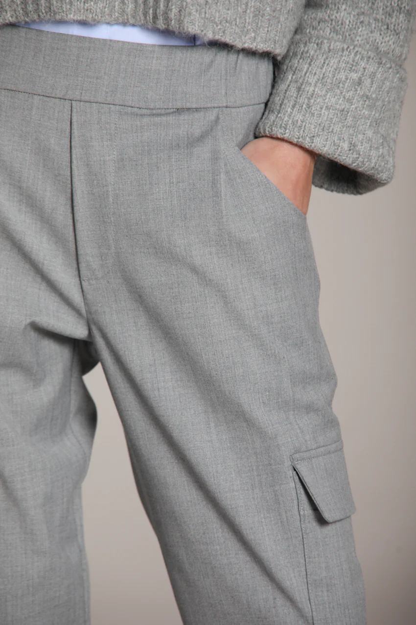 Chile Jogger pantalone cargo donna in lana relaxed fit - Image 2
