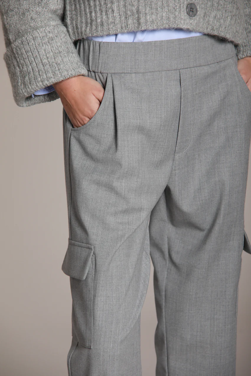 Chile Jogger pantalone cargo donna in lana relaxed fit - Image 3