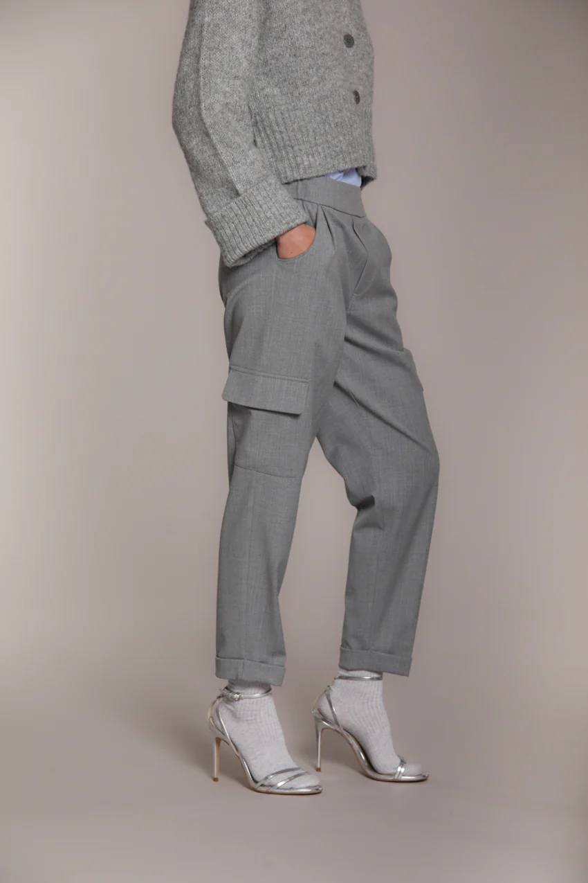 Chile Jogger pantalone cargo donna in lana relaxed fit - Image 4