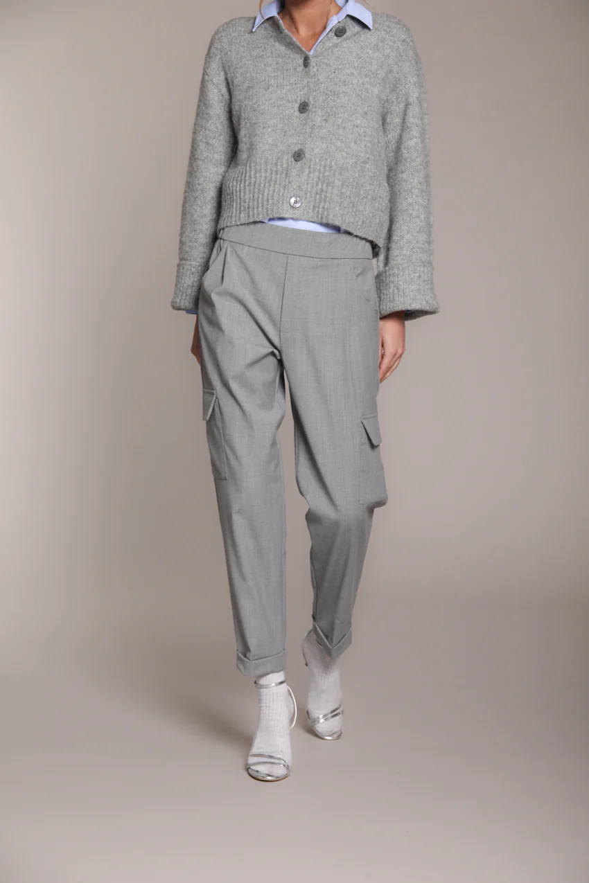 Chile Jogger pantalone cargo donna in lana relaxed fit - Image 5