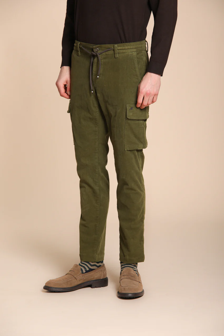 Chile Jogger pantalone cargo uomo in velluto 1500 righe extra slim fit