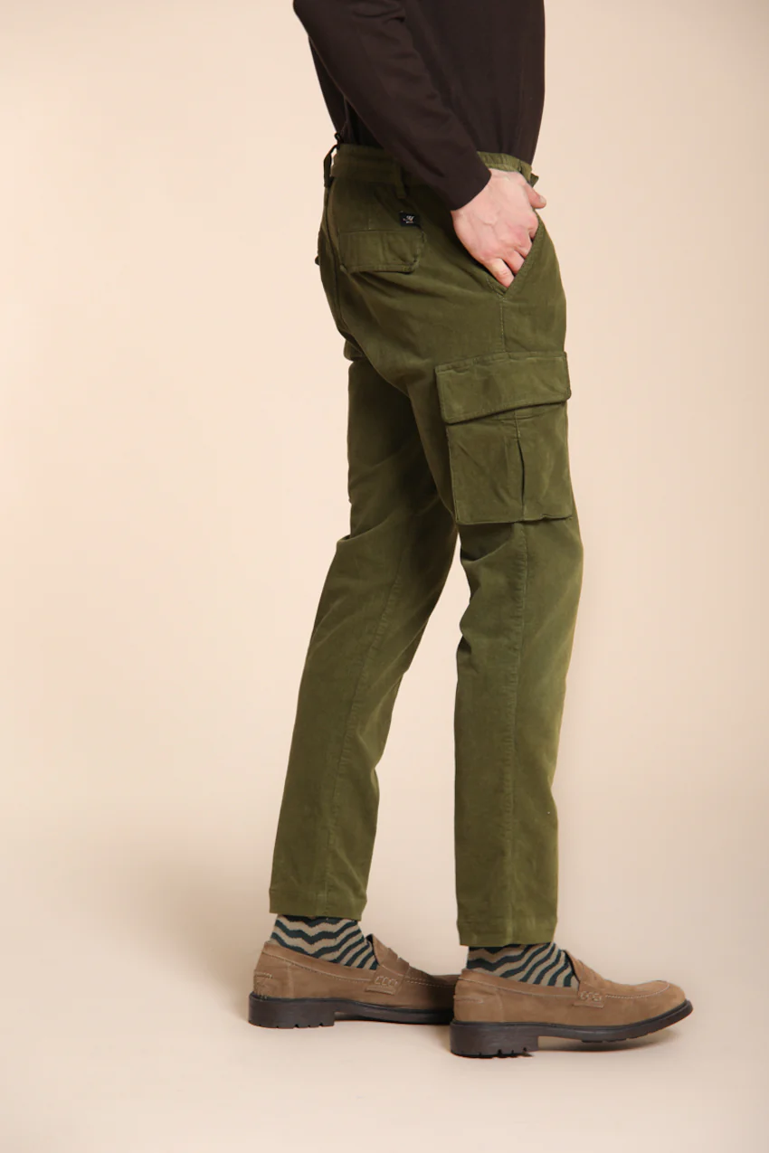 Chile Jogger pantalone cargo uomo in velluto 1500 righe extra slim fit - Image 3
