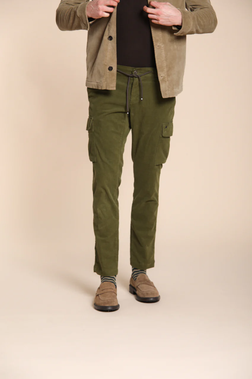 Chile Jogger pantalone cargo uomo in velluto 1500 righe extra slim fit - Image 5