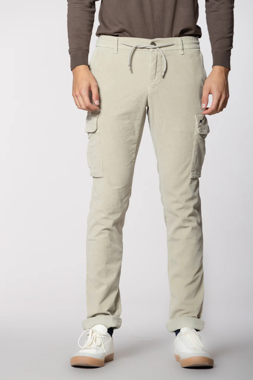 Chile Jogger pantalone cargo uomo in velluto 1500 righe extra slim fit
