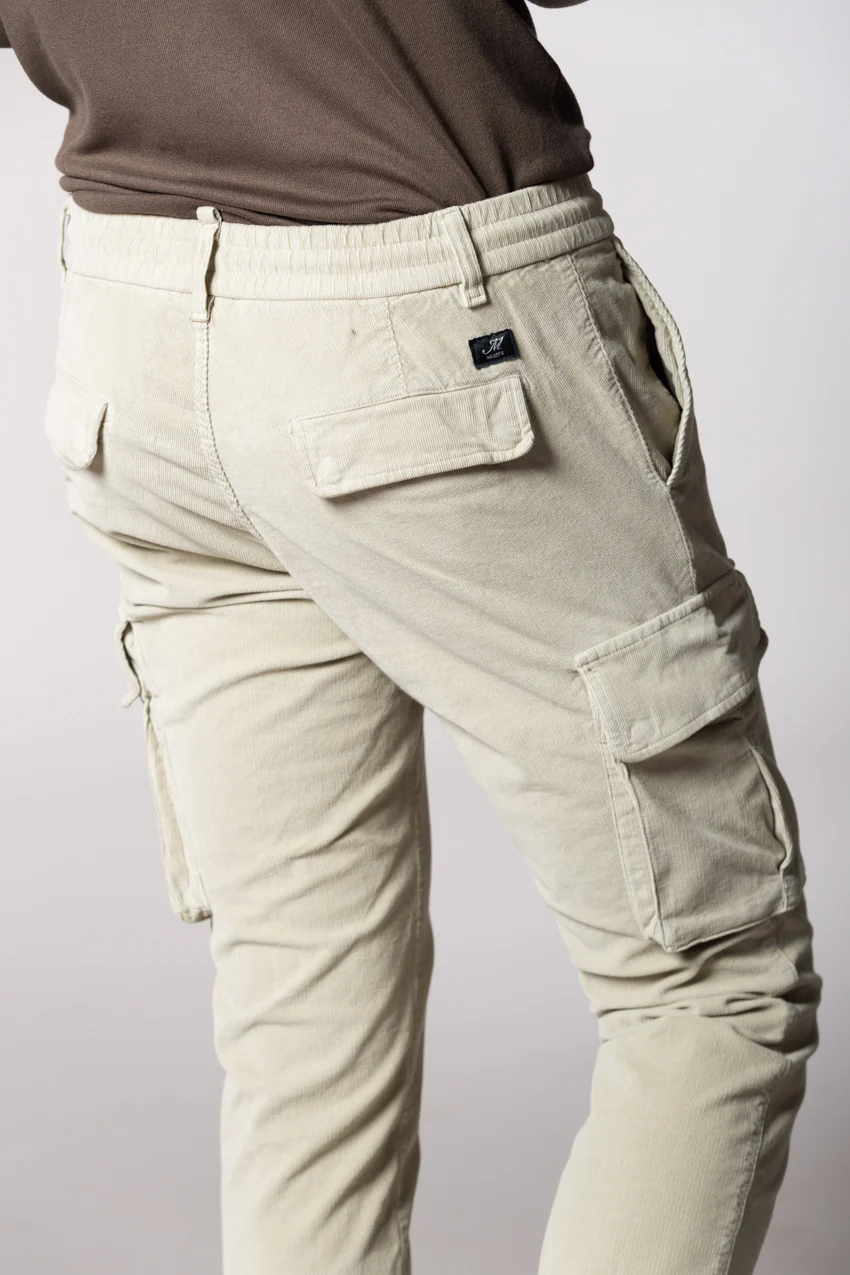 Chile Jogger pantalone cargo uomo in velluto 1500 righe extra slim fit - Image 2