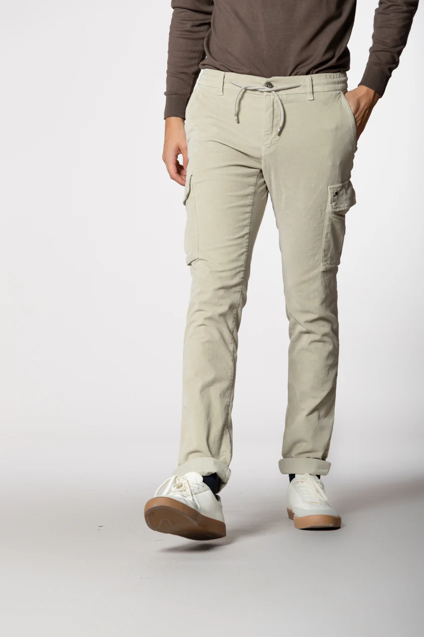 Chile Jogger pantalone cargo uomo in velluto 1500 righe extra slim fit - Image 3