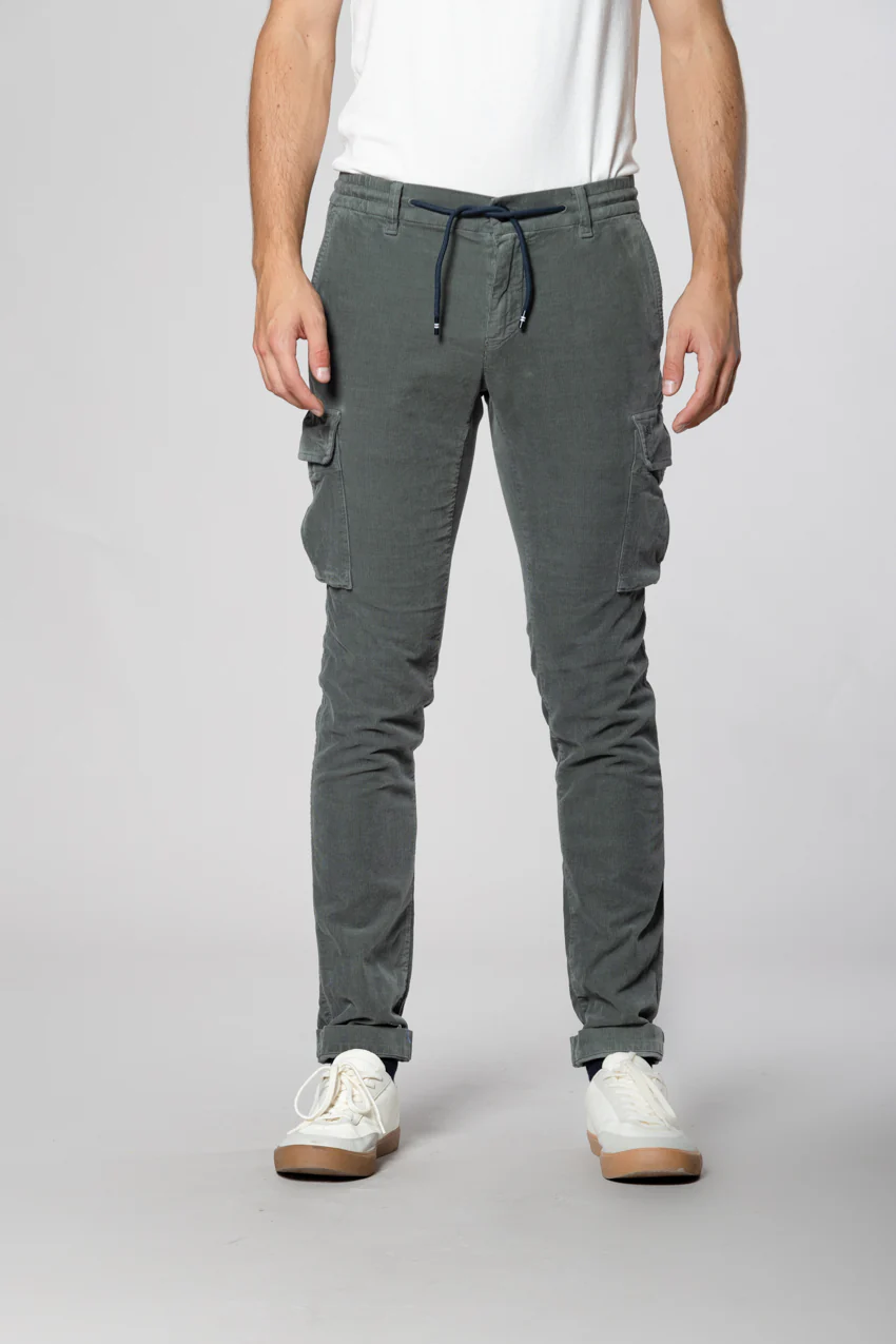 Chile Jogger pantalone cargo uomo in velluto 1500 righe extra slim fit