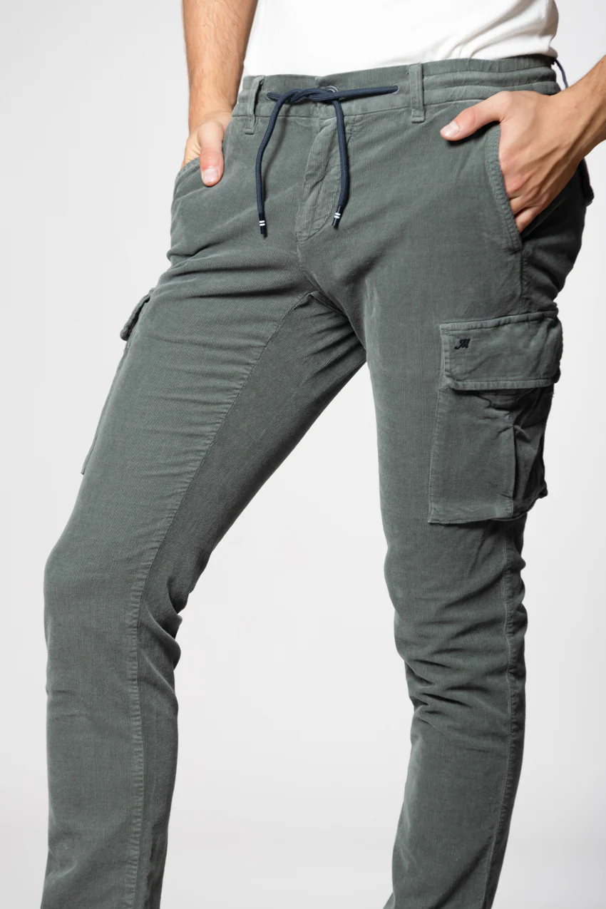Chile Jogger pantalone cargo uomo in velluto 1500 righe extra slim fit - Image 2