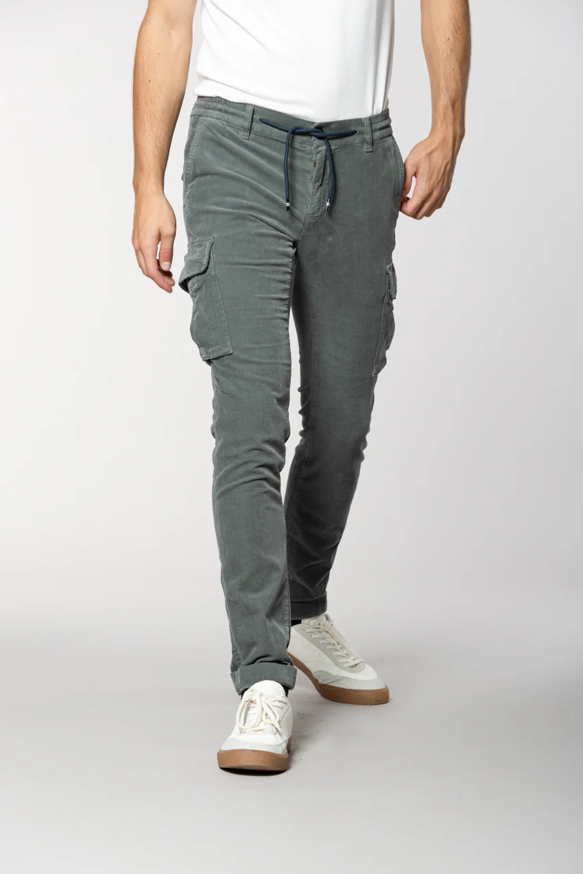 Chile Jogger pantalone cargo uomo in velluto 1500 righe extra slim fit - Image 3