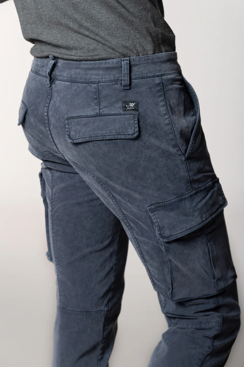 Chile pantalone cargo uomo in gabardina con special washing extra slim fit - Image 2