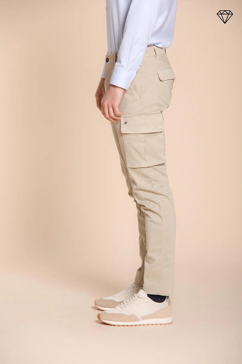 Chile pantalone cargo uomo in gabardina extra slim fit ① - Image 4