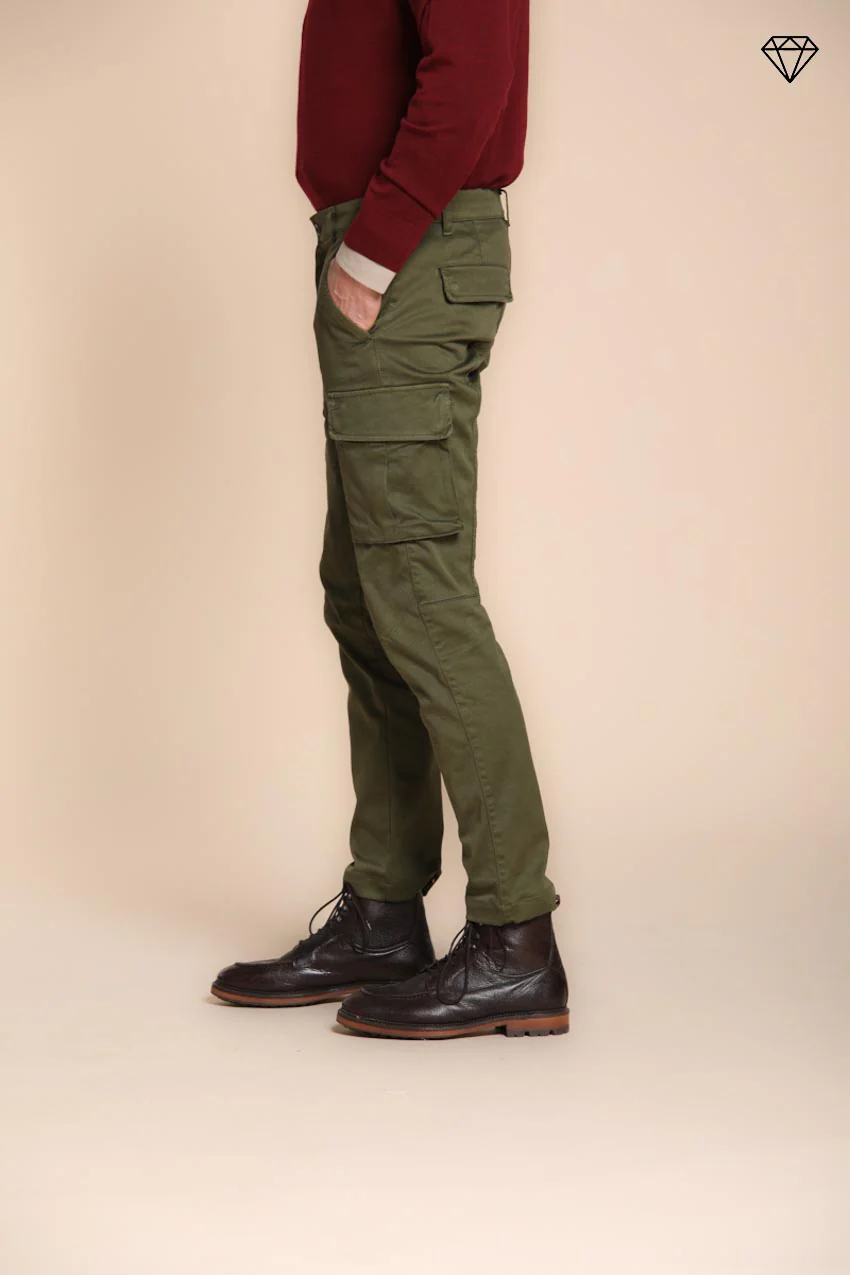 Chile pantalone cargo uomo in gabardina extra slim fit ① - Image 3