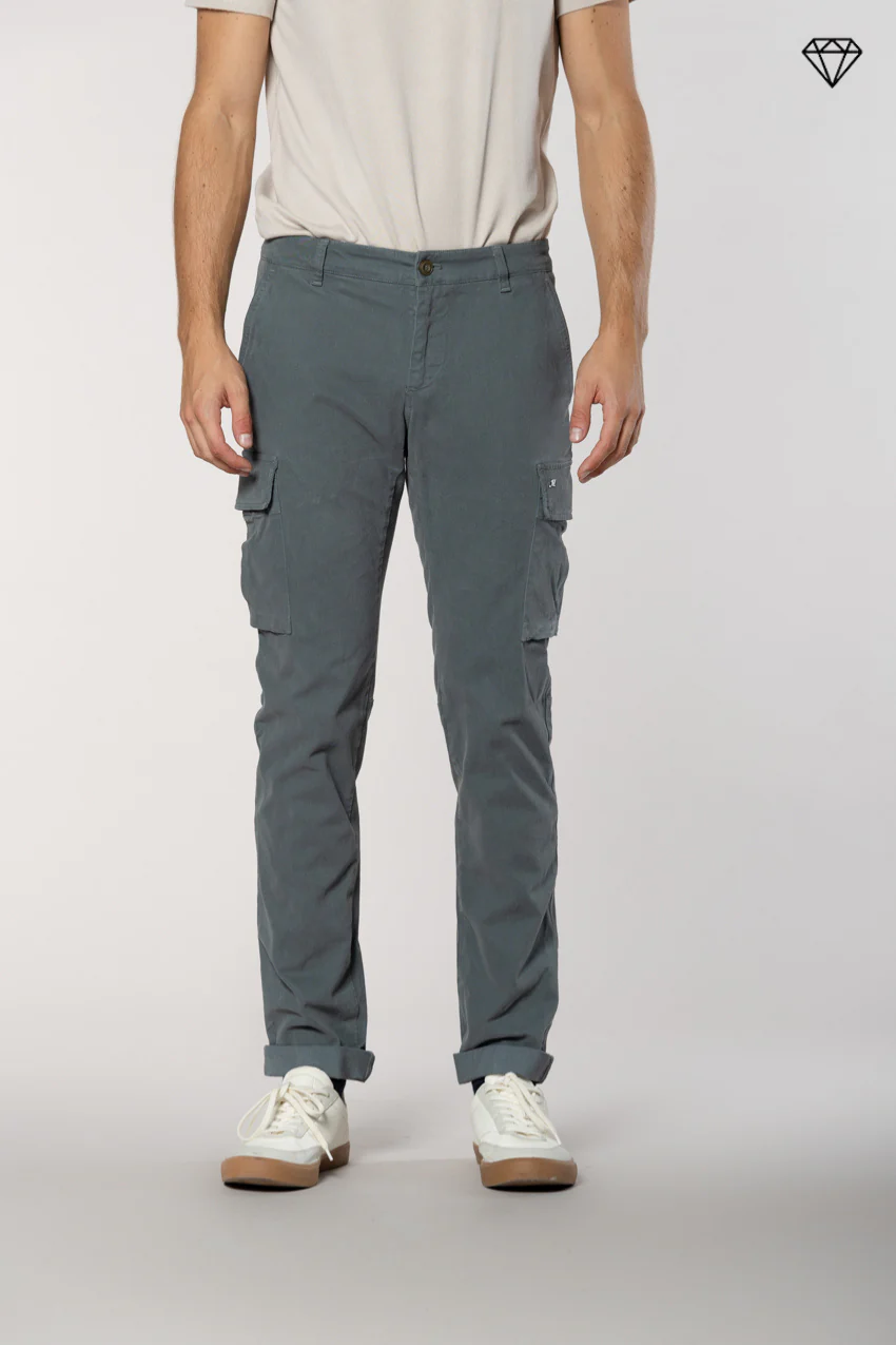 Chile pantalone cargo uomo in gabardina extra slim fit ①