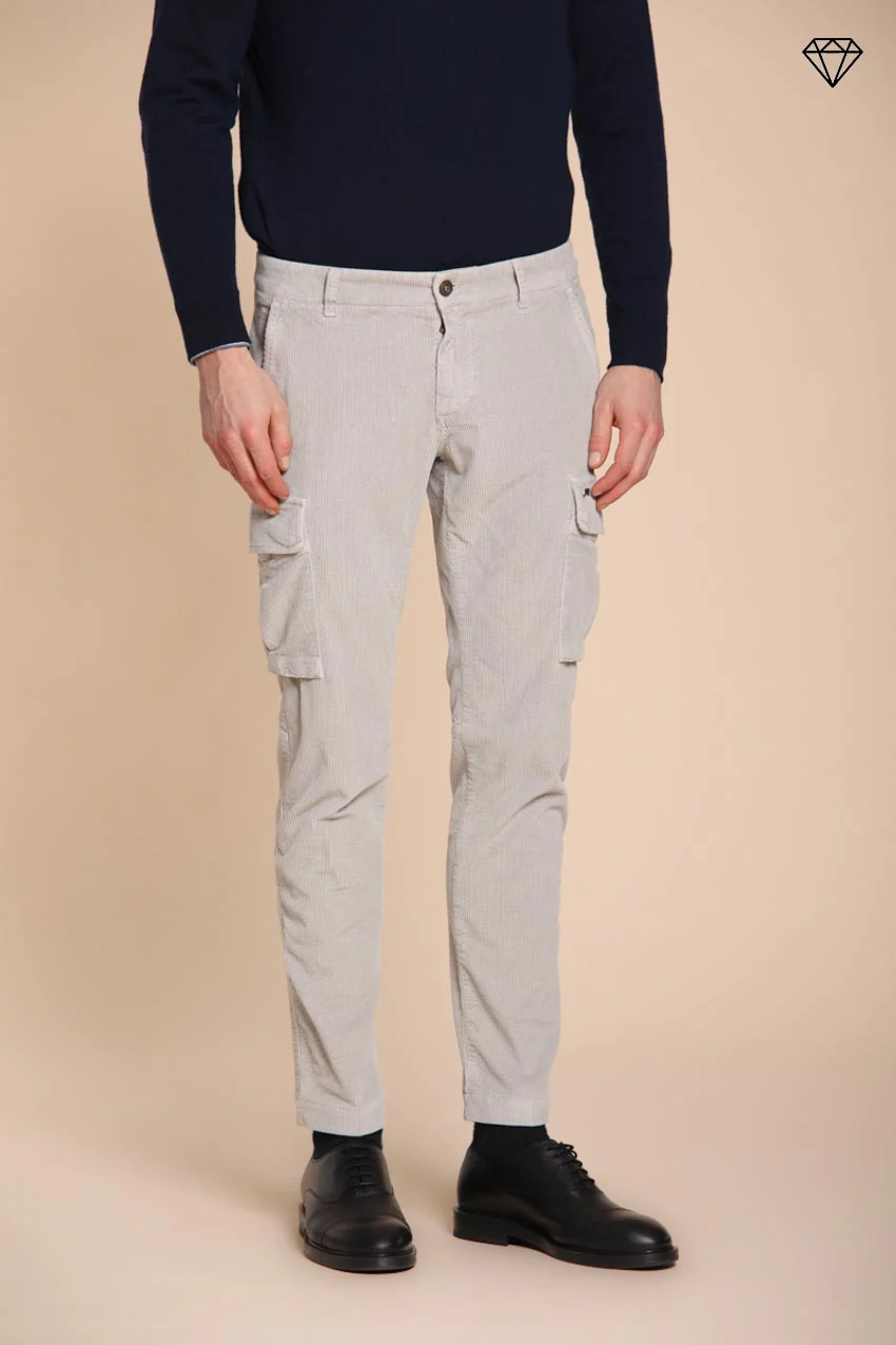 Chile pantalone cargo uomo in velluto 500 righe extra slim fit ①