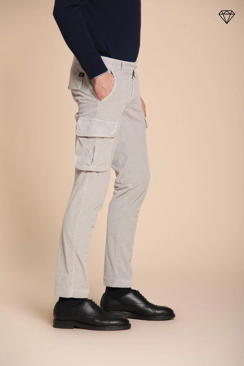 Chile pantalone cargo uomo in velluto 500 righe extra slim fit ① - Image 3